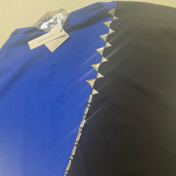 MARC JACOBS
High-Neck 3/4-Sleeve Colorblock Cotton Dress w/ Beading - Picture 7 of 7